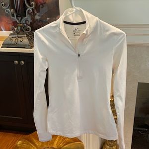 Nike white dry fit small pull over zip up